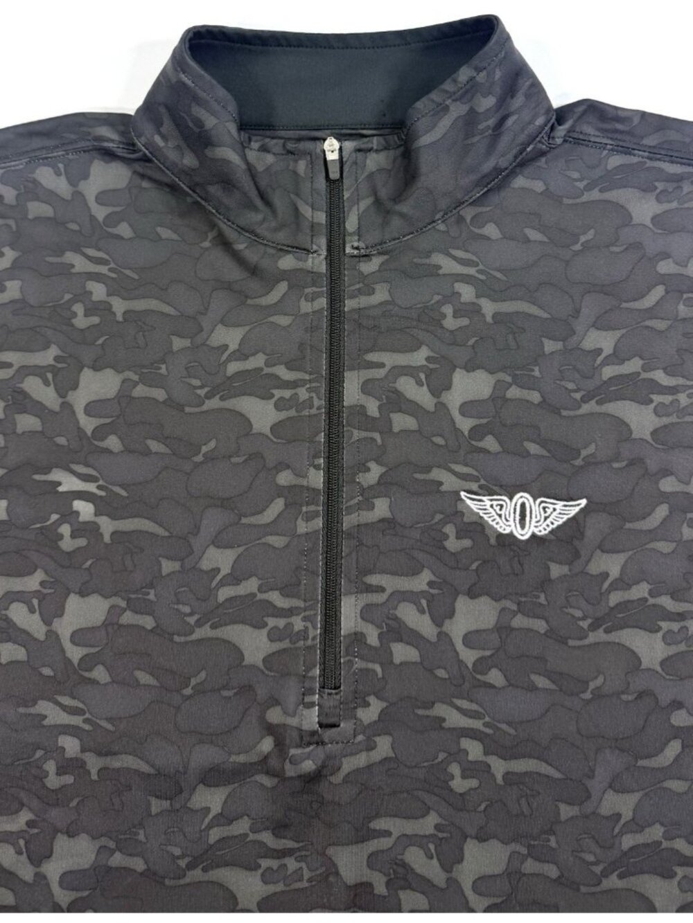 Straight Down Mens 1/4 Zip The Olympic Club Golf Pullover Sz Large Camo Black
